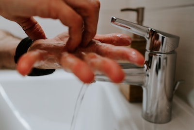 Hand Washing in Sink